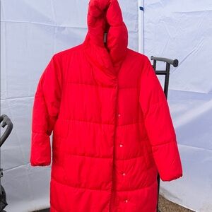 Old Navy Bright Red Puffer Coat